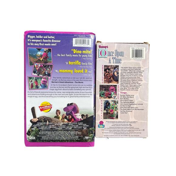 Barney 2 VHS bundle once upon a Time and Barney’s great adventure the movie - Picture 2 of 3